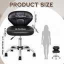 Sintuff Salon Nail Pedicure Stool Adjustable Hydraulic Pedicure Chair Soft Seat Cushiont with Back Support, Silent Rolling 360 Swivel Salon Furniture for Tattoo Facial Massage Spa Medical, 15.7-23.6 inch