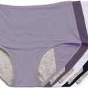 Everdries Washable & Reusable Incontinence Underwear for Women Over 60 - Leakproof, Discreet, Absorbent, Machine-Washable Panties (Lavender, S, Pack of 5)