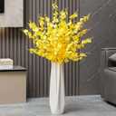 Ceramic Tall Floor Vase, White 17.7" Large Flower Vase Decorative Vases for Pampas Grass Living Room Modern Home Decor Office Bedroom Kitchen Wedding House Dcor, Gift for Wedding Housewarming (5-stripes)