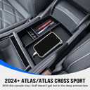 TOPINSTALL 26 New Console Organizer Compatible with 2024-2026 VW Atlas/Atlas Cross Sport Accessories, Armrest Box Storage Console Tray with Coin Holder Insert Interior Accessories