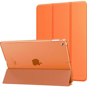 MoKo Case Fit 2018/2017 iPad 9.7 5th/6th Generation, Slim Lightweight Smart Shell Stand Cover with Translucent Frosted Back Protector Fit iPad 9.7 2018/2017, Auto Wake/Sleep, Orange