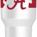 Gametime Sidekicks Alabama 30oz White Tumbler - Officially Licensed, 18/8 Stainless Steel, Double-walled, Vacuum-insulated, UV LED Printed Logos, Sweatless, Stays Hot/Cold - 360 Wrap