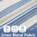 DriftAway Chris Linen Blackout Curtains with Thermal and Sound Reducing Layer 63 Inches Long for Bedroom Striped Printed Drapes Thermal Insulated Lined Window Treatment for Living Room Linen Jean Navy, 52"W x 63"L