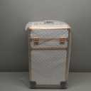 AROUS Rolling Makeup Train Case 4 in 1 Cosmetology Case on Wheels Large Storage Cosmetic Trolley with Key Salon Barber Case Traveling Cart Trunk,White