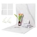 BEIYANG 2 Marble 24x24 Inch Photography Backdrop Boards with 2 PCS Bracket for Flat Lay or Food Photography Background Marble and White Backdrop Photo Table Backdrop