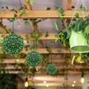 4 x Hotop 4 Pcs 7 Inch Artificial Plant Topiary Ball 4 Layers Garden Spheres Boxwood Balls Artificial Topiaries Spheres Decorative Plants for Backyard, Balcony, Garden, Indoor Outdoor Decor (Green)