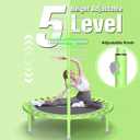 ZCMHAXJ Foldable Mini Trampoline, 40" Rebounder Trampoline for Adults & Kids, 450lbs Capacity with T-Shaped Adjustable Bar, Indoor Fitness Workout Exercise Equipment