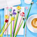 30 Pcs Squishy Pens for Kids,Cartoon Cute Fun Pens,Black Gel Ink Pens for Kids Party Favors Classroom Prizes School Office Home Supplies