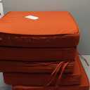 Waterproof Outdoor Chair Cushions Set of 2, Square Outdoor Seat Cushions with Ties and Removable Covers, 19 x 19 Outdoor Cushions for Patio Furniture with Portable Handle(Rust)