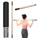 Bamboo Stretch Yoga Stick, 5ft/149 cm, Flexibility Stick for Physical Therapy, Premium Yoga Dowel with Super Sturdy Rubber Handle Ends, Exercise Bar for Posture Corrector