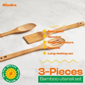 Riviera maple wooden spoons utensils set, 3 pack