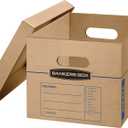 Bankers Box Small Classic Moving Box 5 Pack, Reinforced Handles, Tape-Free Assembly, Box with Lid, 15-in x 12-in x 10-in (7714902)