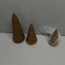 Pinkunn 3 Pcs Neutral Christmas Tree Figurines,Minimalism Resin Christmas Tree Ornament Tabletop,Modern Matte Xmas Trees Table Centerpiece for Home Winter Mantel Indoor Holiday Decoration (Gold)