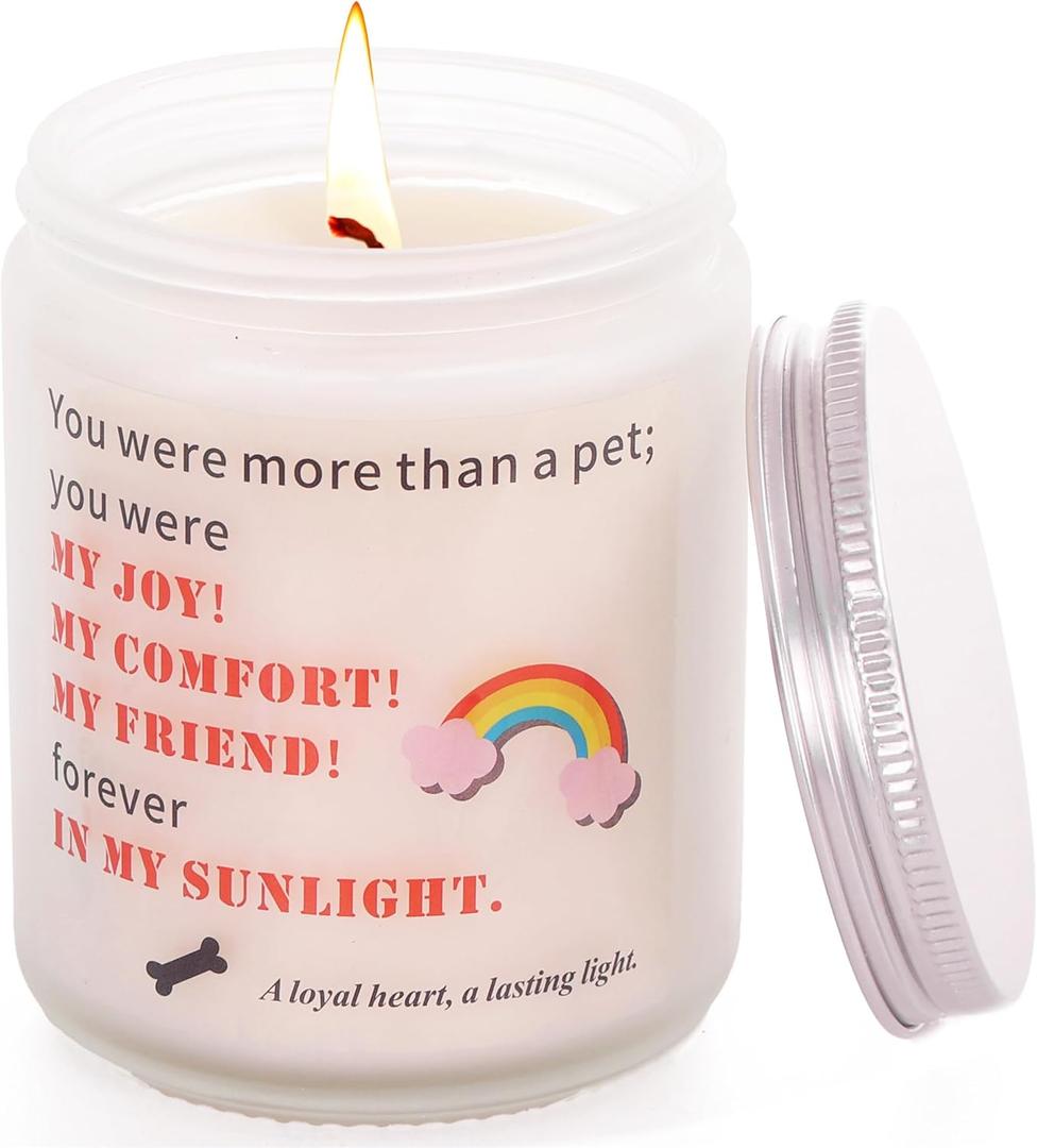 Pet Loss Sympathy Gift - Memorial Care Package for Dog Bereavement, Loss of Pet Remembrance Gift with Inspirational Quote, Personalized Dog Memorial for Grieving Owners (Rainbow)