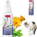 Cat Deterrent Spray, Spray 100% Natural Cat Spray Deterrent, Effectively Guides Training, Prevent Cat Scratching and Urine Marking Training Aid, Cat Deterrent for Indoor & Outdoor (Blue)