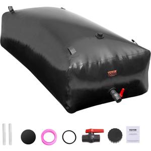 VEVOR 1000L/264 Gallon Collapsible Water Storage Bladder, 1000D PVC Material, Large Capacity Soft Water Bag, Portable, Fire Prevention, Camping, Emergency