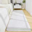 BENRON Soft Runner Rugs for Bedroom 2x6, Washable Long Runners for Hallway Entryway Kitchen Dorm, Fluffy Throw Rug for Kids Girls Room Decor Photo Prop, White