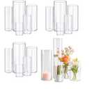 15pcs Cylinder Vases for Centerpieces Small Flower Glass Vases Clear Vase Home Decor Centerpiece Table Flower Vase Decorations for Wedding Decoration＆Holiday Mixed Sizes Tall