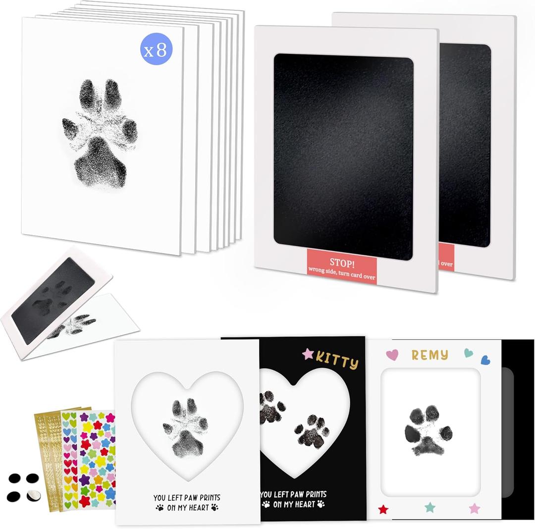 MYPAWLETS Paw Print Kit,Clean Touch/Inkless Ink Pad for Dog/Cat Pawprints,Paw Print Stamp Pad for Dogs,Dog Paw/Nose Print Kit Keepsake,Pet Paw Print Impression Kit with Frame,Gifts for Pet Parents-2M (Medium (2 Pack))