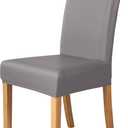 PU Faux Leather Waterproof Stretch Dining Chair Cover Chair Protector Slipcovers Covers (Gray, 4) (Grey)
