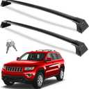 Wonderdriver Heavy Duty 300lbs Lockable Roof Rack Cross Bars Compatible with Jeep Grand Cherokee 2011-2021 (with Grooved Side Rails), All-Metal Aluminum Crossbars Rooftop Cargo Bag Kayak Luggage