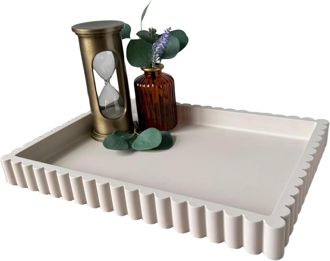 OAKOA Concrete Decorative Tray for Coffee Table Tray Decor - Ottoman Tray for Living Room - Bandejas Decorativas - Table Trays Decorative - Coffee Table Centerpiece