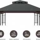 Replacement Gazebo Canopy for 10x12 Regency II Model L-GZ798PST | Heavy-Duty Ripstop Waterproof & UV Protective Top Cover, Gray