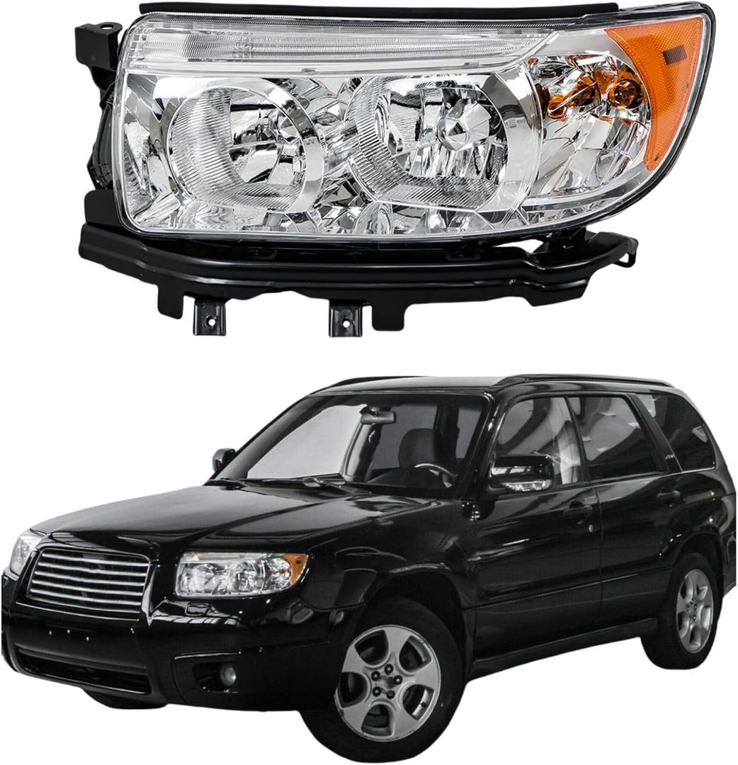 labwork 1PC Headlight Assembly Replacement for Subaru Forester 2006-2008 Halogen Headlights Set Driver Side LH 84001SA471