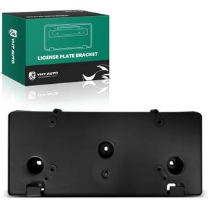 YHTAUTO Front License Plate Frame w/o Screws Compatible with Ford Explorer/Police Interceptor Utility 2018-2019, Plastic Black Bumper License Plate Bracket, No Drill Licence Plate Holder