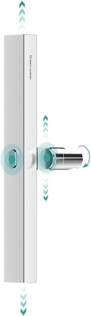 Greenwater Drill Free Shower Slide Bar, Adhesive Shower Head Holder Suction Cup Stick On, Adjustable Handheld Shower Wand Hose Holder Shower Sprayer Clip Hook No Drill / Screw Mount for Kids Women