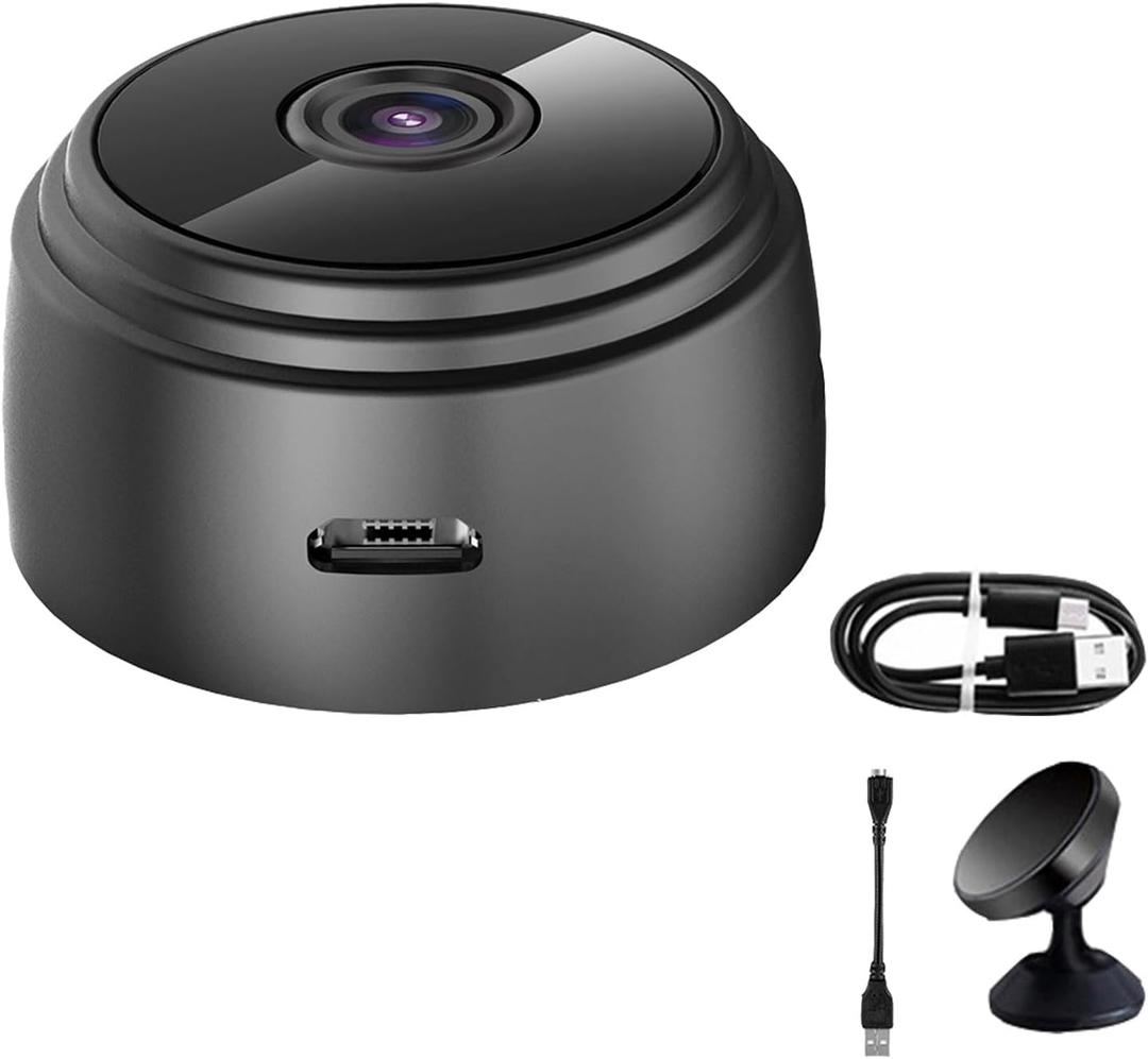 Monitor Mini Cam, Security Camera, Outdoor Security Camera, Camera for Home Security, Wireless Monitor Suitable for Indoor and Outdoor Use (Black)