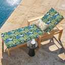 LVTXIII Outdoor Chaise Lounge Cushion 72x21x3 Inch, Water-Repellent Patio Seat Cushion with Ties & Hidden Zipper, Thick Foam Pad for Lawn Chair, Poolside, Patio Furniture, Bohemian Azure