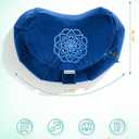 Hihealer Premium Crescent Meditation Cushion, Ergonomic Buckwheat Hull Floor Pillow for Adults, Comfortable Yoga Bolster for Meditation & Floor Sitting (Blue)