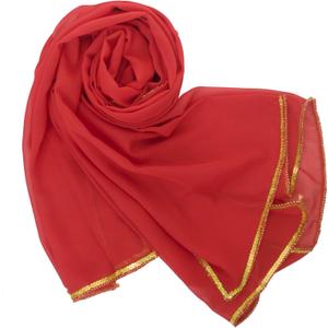 Stunning Handmade Chiffon Belly Dance Veil For Practice (Red)