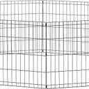 MidWest Homes for Pets Folding Metal Puppy/Dog Exercise Pen, Indoor/Outdoor Playpen with No Door, Provides 16 Sq Feet of Play Space, 24-Inches Tall, Black E-Coated