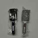Boar Bristle Hair Brush 2PCS, Curved Vented Detangling Brush for Wet and Dry Hair, Styling Paddle Hairbrush for Women Men Kids Curly Straight Thick Long or Short Hair (Black, White)