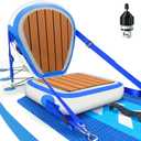 Inflatable Kayak Seat with Back Support, Universal Sturdy Paddle Board Seats for Sit on Top, Adjustable Blow Up Seat with Inflate Nozzle for Kayaking Canoeing Rafting