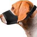 Seyezo Dog Muzzle, Breathable Nylon Muzzles for Small Medium Large Dogs, Soft Air Mesh Pet Muzzles Anti Chewing Allow Eating Drinking, Adjustable Puppy Mouth Cover Prevent Biting 6 Sizes, Black, XS
