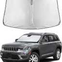 EcoNour Windshield Sunshade for Jeep Grand Cherokee 2011-2024 2025 2026, Sun Visor for Front Windshield & Window Sun Shade Cover, UV Heat Blocker & Protector, Car Accessories