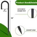 AAGUT Rebar Stakes 16 Inch J Hook Heavy Duty 16 Pack, 5/16 Inch Black Coated Metal Steel Ground Anchors Chain Link Fence Stakes for Camping Tent, Inflatables, Yard Decorations, Canopies & Swing Sets
