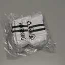 2 x AugRing Women's Striped Cotton Crew Socks Cozy Casual Athletic Quarter Socks for Running & Gym Size 5-11 (White)