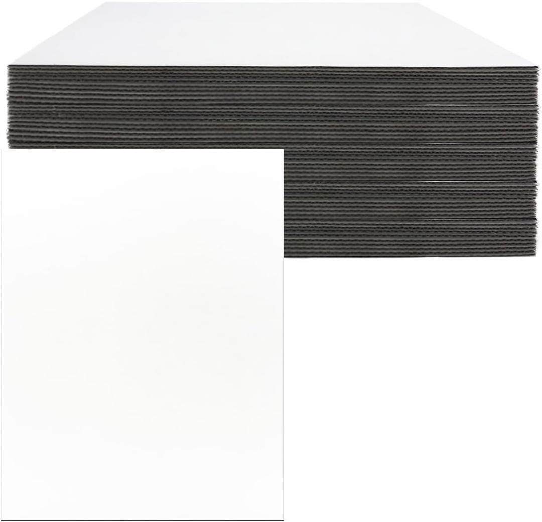13 x 17 Inch Corrugated Cardboard Sheets Flat Layer Pads White rectangle Separators Bulk Flat Card Boards Inserts for Packing, Shipping,Art,Mailing,Diy Crafts,T-ShirtsDivider Backing 50 Pack