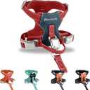 MagEase Dog Harness with 4 FT Leash | Anti-Wrinkle & Anti-Bite Microfiber Leather | Ultra-Soft & Skin-Friendly | 450LB Escape-Proof Magnetic Buckle - Easy On/Off (RED, Extra Large)