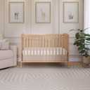 Dream On Me Chelsea 5-in-1 Convertible Full-Size Baby Crib in Natural, GreenGuard Gold & BSA, Pinewood, 4 Mattress Heights, Converts to Toddler, Day & Full-Size Bed, Modern Classic Nursery