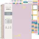POPRUN Teacher Planner 2026-2027, 8.5" x 11", Academic Lesson Plan Book for Teachers (July 26-June 27) Weekly and Monthly with Gradebook, 2-Sided Pocket, Flexible PP Cover for Classroom, Light Pink
