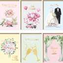 4 x Fancy Land Wedding Cards Assortment Engagement Congratulations Card for Bride and Groom for Wedding Party Supplies Anniversary Favors 24Pcs