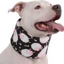 LovinPet Dog Recovery Collar, Adjustable Soft Cone for Medium & Large Dogs, Post-Surgery Comfort & Lick Prevention, Sheep Print,Black