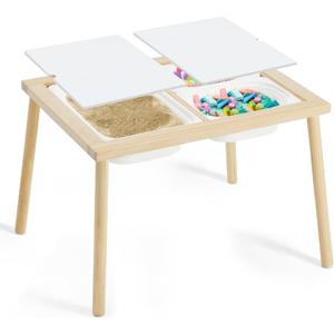 Frogprin Sensory Table for Toddlers 1-3, Kids Table with 3 Storage Bins Writable Lids, Sensory Activity Table, Play Sand Table for Indoor Outdoor