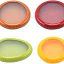 Set of 4 Reusable Storage Containers Avocado Saver Onion Keeper Tomato Holder Fruit Saver Fruit Organizer Soft Shell Food Container for Fridge Keep Fresh