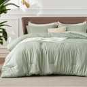 Bedsure Queen Comforter Set - Celadon Green Soft Bedding for All Seasons, Cationic Dyed Bed Set, 3 Pieces, 1 Queen Size Comforter (90"x90") and 2 Pillow Shams (20"x26"+2")